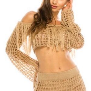 Crochet & Fringe Crop Top Coachella Festival